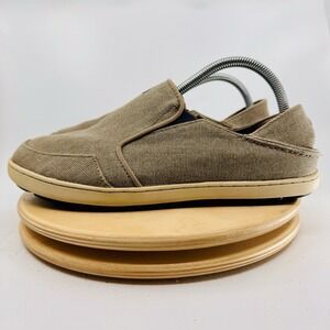 OluKai Nohea Lole Shoes Mens 9 Tan Loafers Slip On Casual Comfort